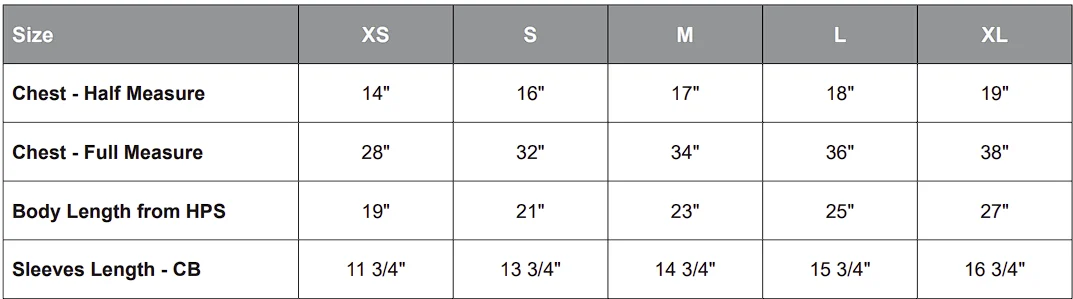 Youth T-Shirt Size Guide